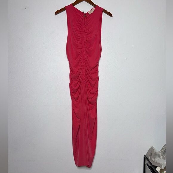 Michael Michael Kors Dress Coral Pink Sleeveless Bodycon Size Large - Picture 2 of 7